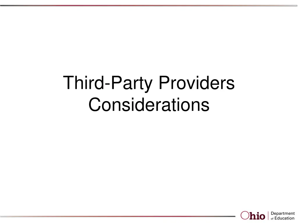 third party providers considerations