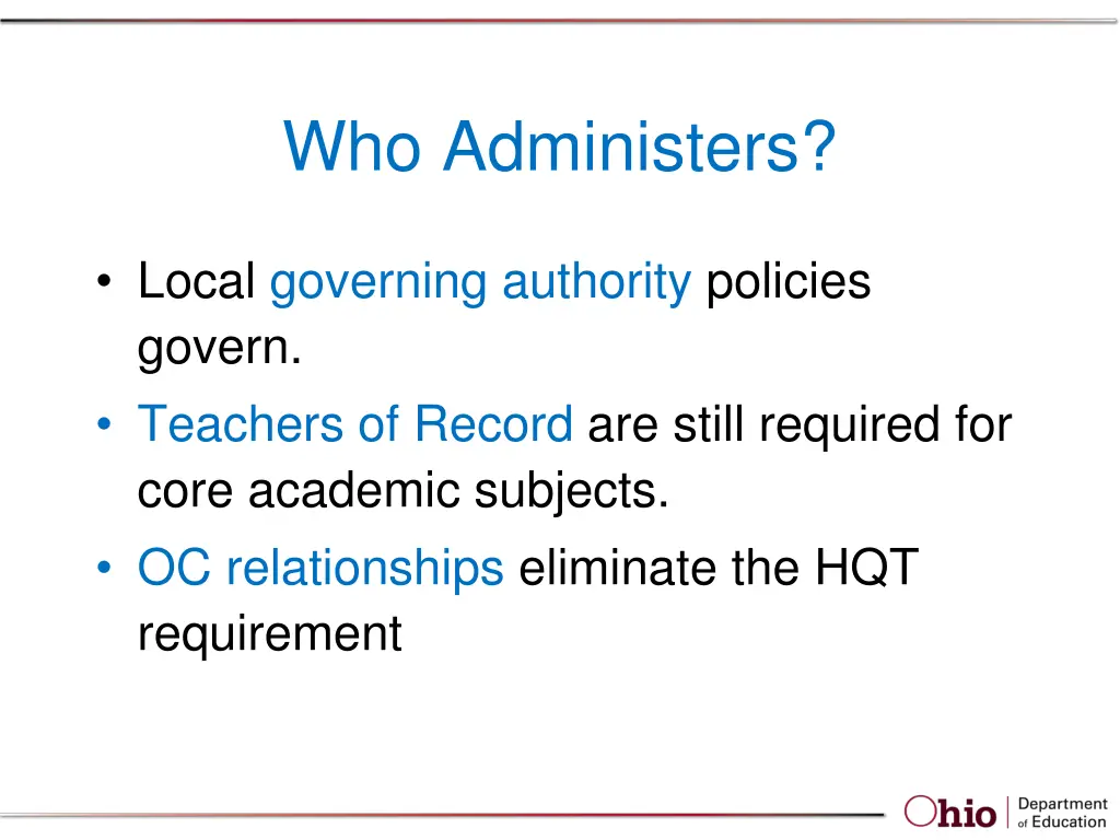 who administers