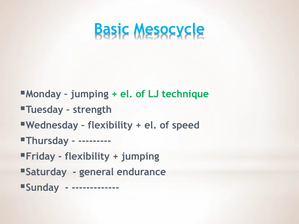 basic mesocycle