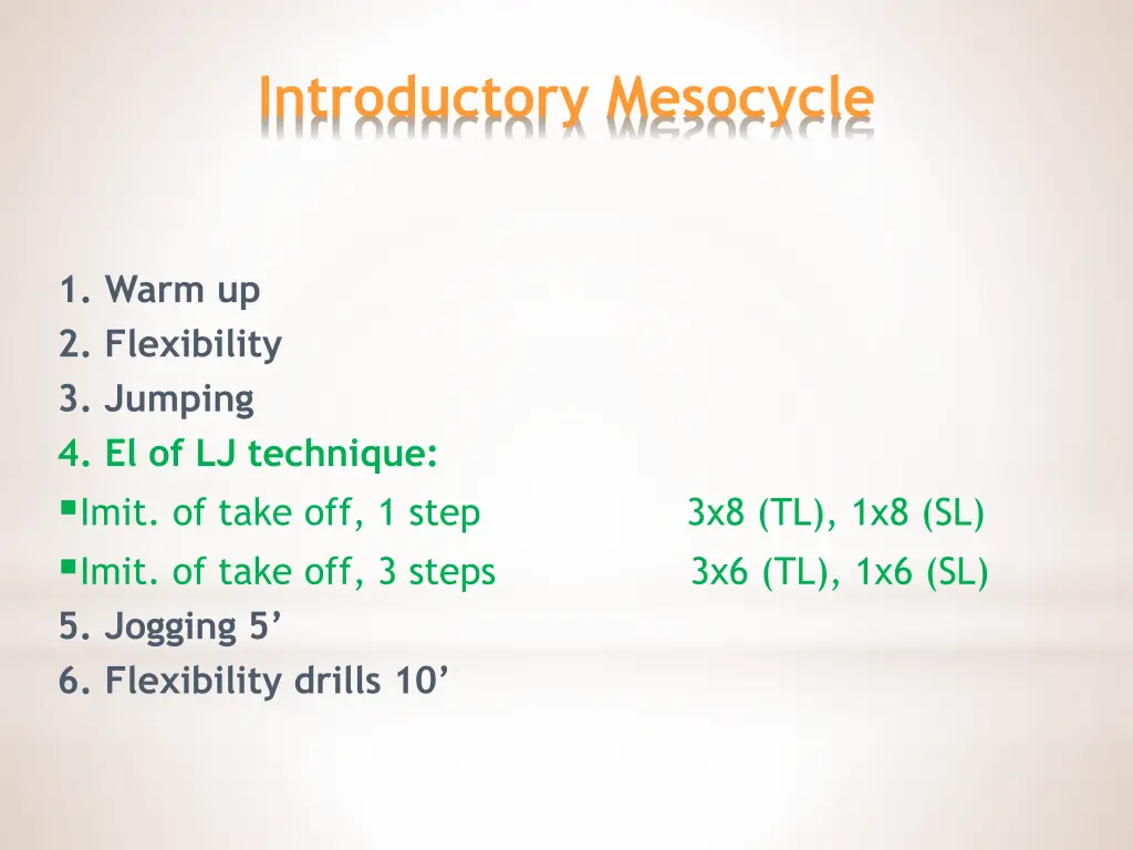 introductory mesocycle 2