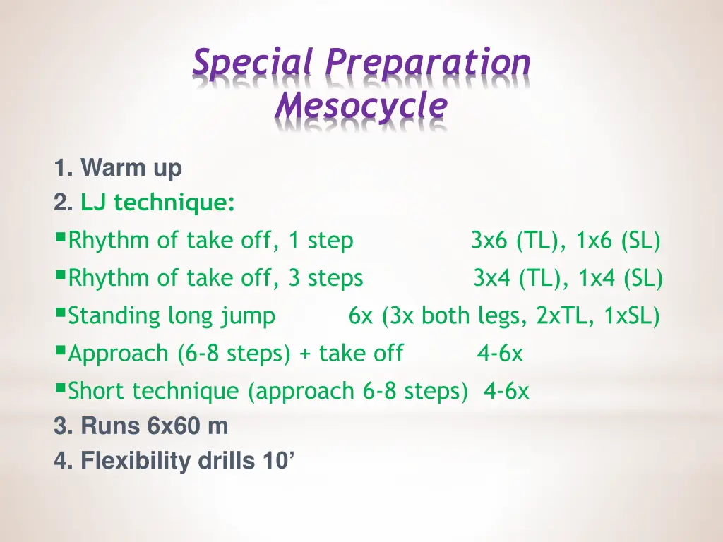 special preparation mesocycle 2