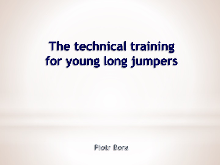 the technical training for young long jumpers