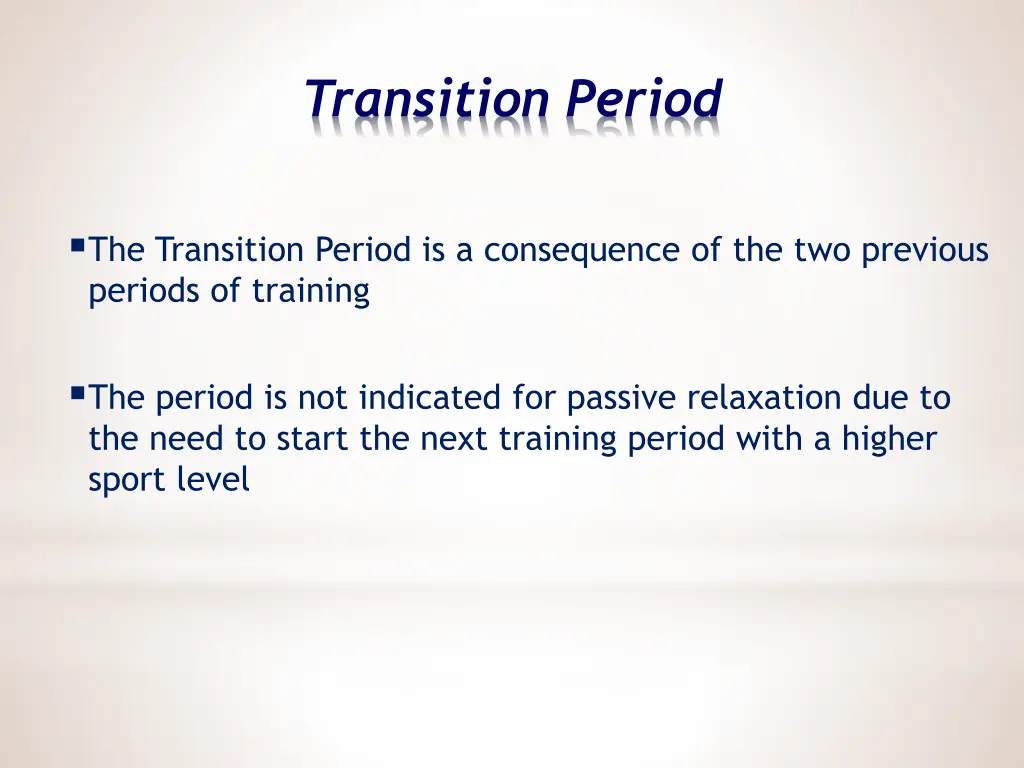 transition period