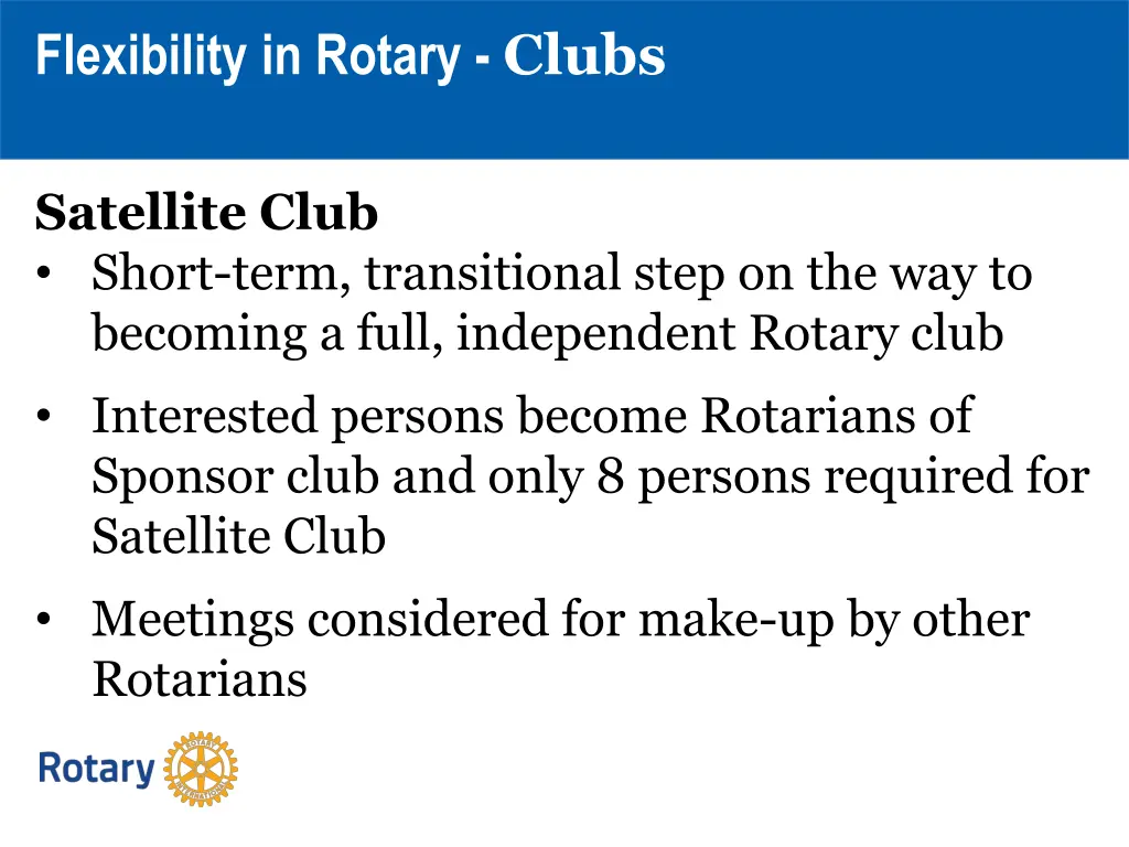 flexibility in rotary clubs