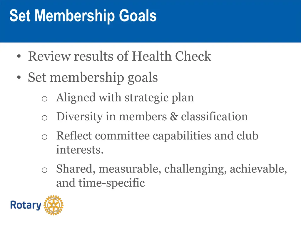 set membership goals