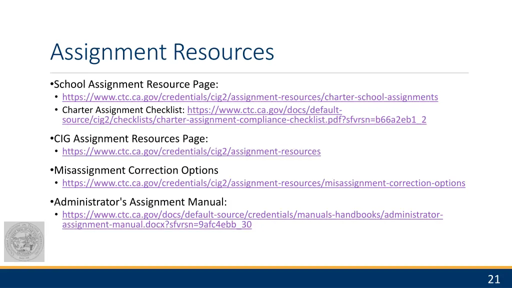 assignment resources