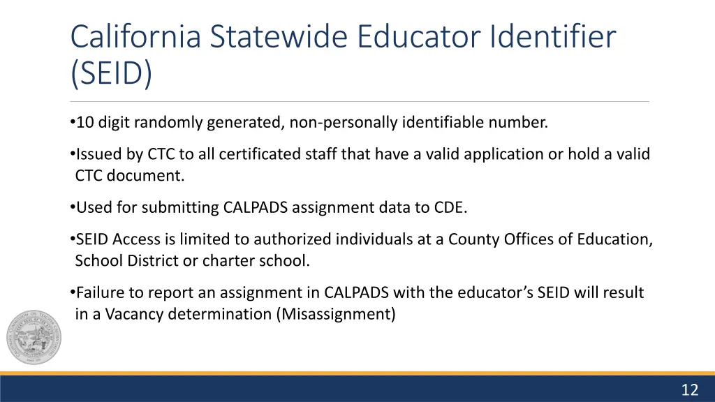 california statewide educator identifier seid