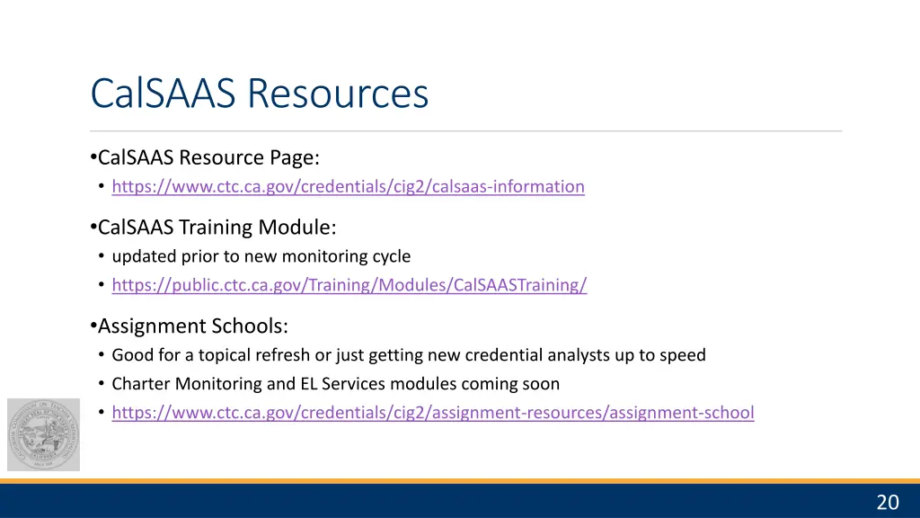 calsaas resources