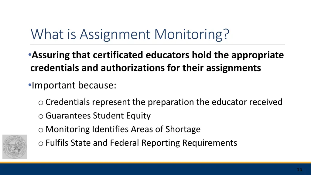 what is assignment monitoring