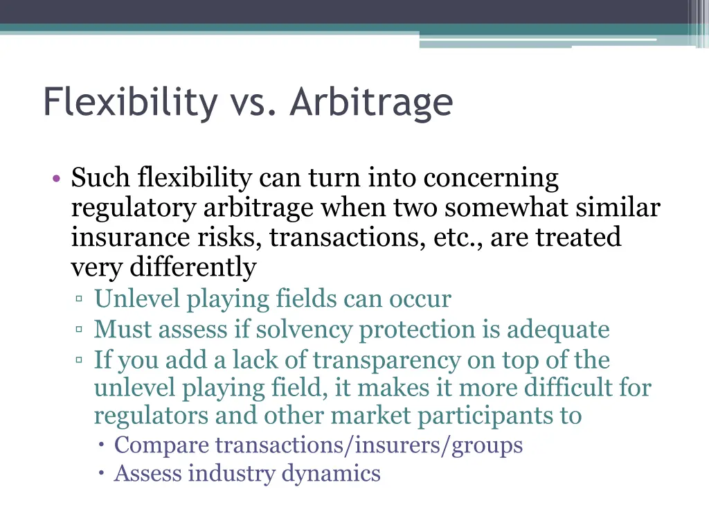 flexibility vs arbitrage