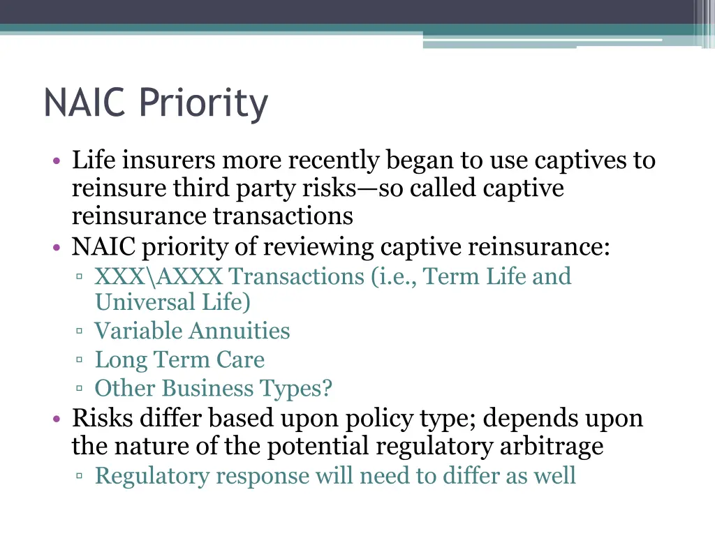 naic priority