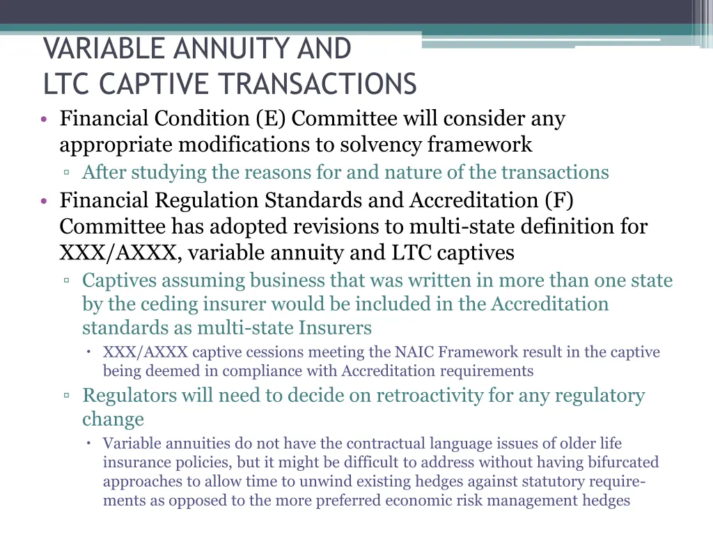 variable annuity and ltc captive transactions