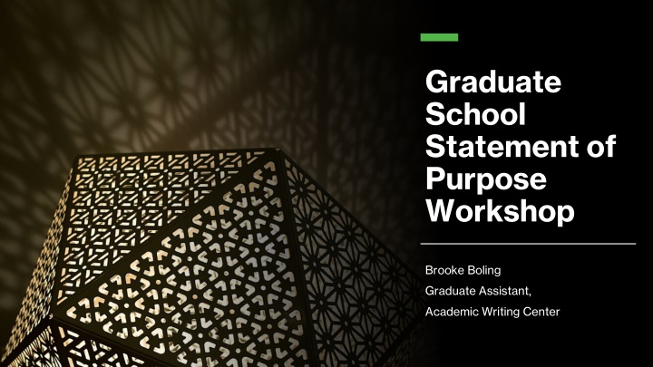 graduate school statement of purpose workshop