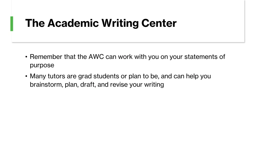 the academic writing center