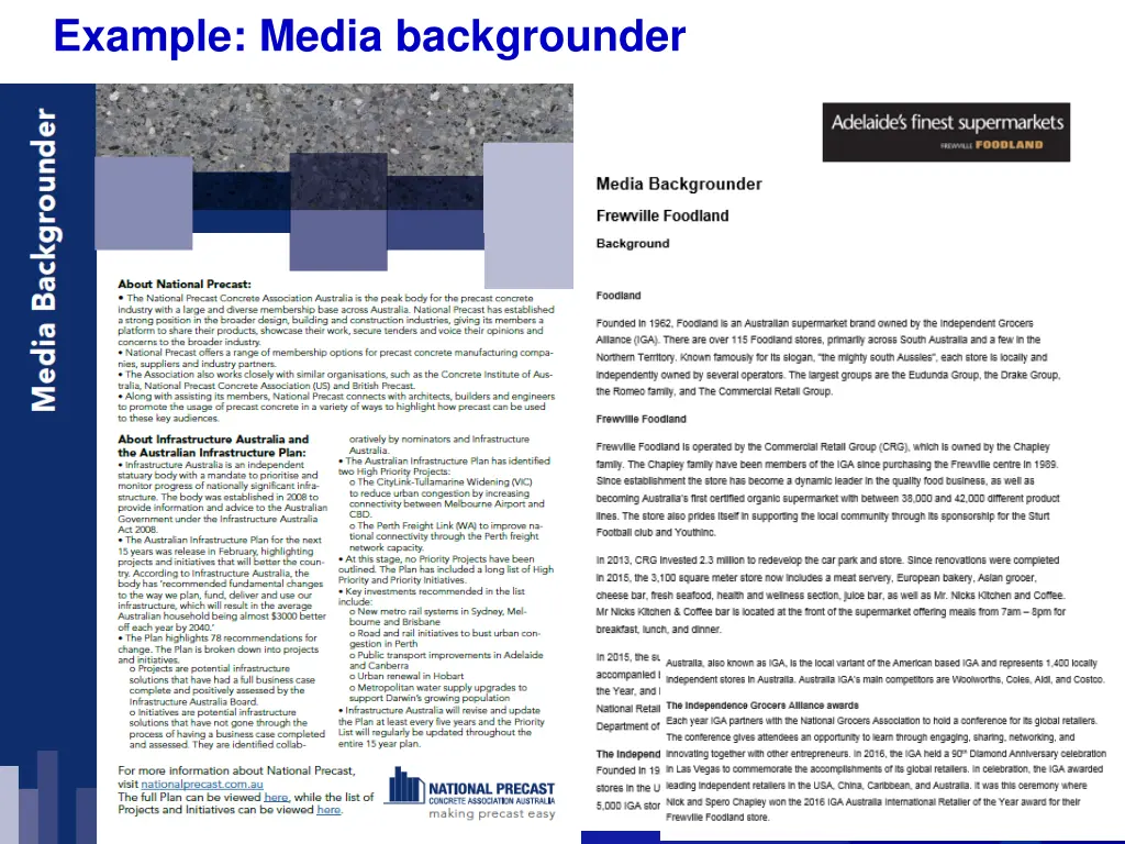 example media backgrounder