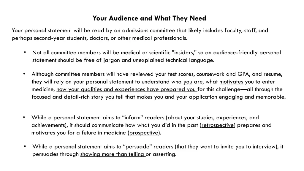 your audience and what they need