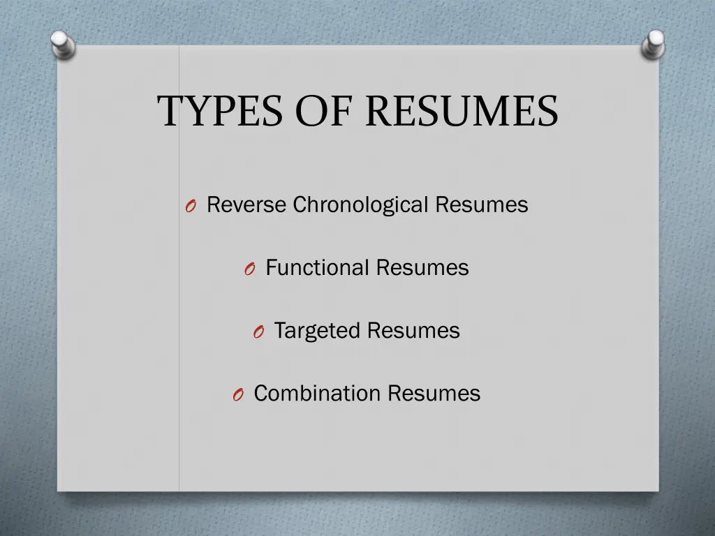 types of resumes