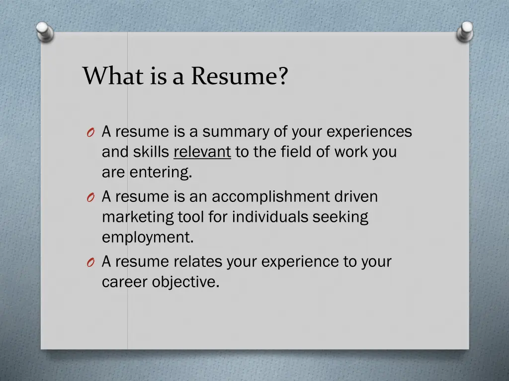 what is a resume