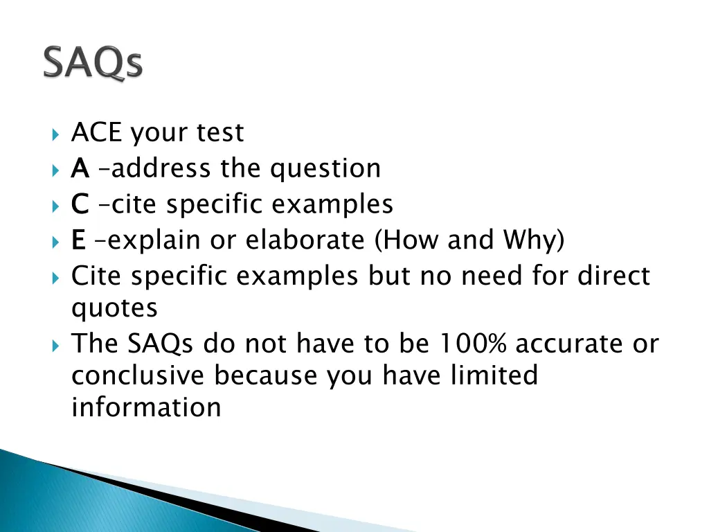 ace your test a a address the question c c cite