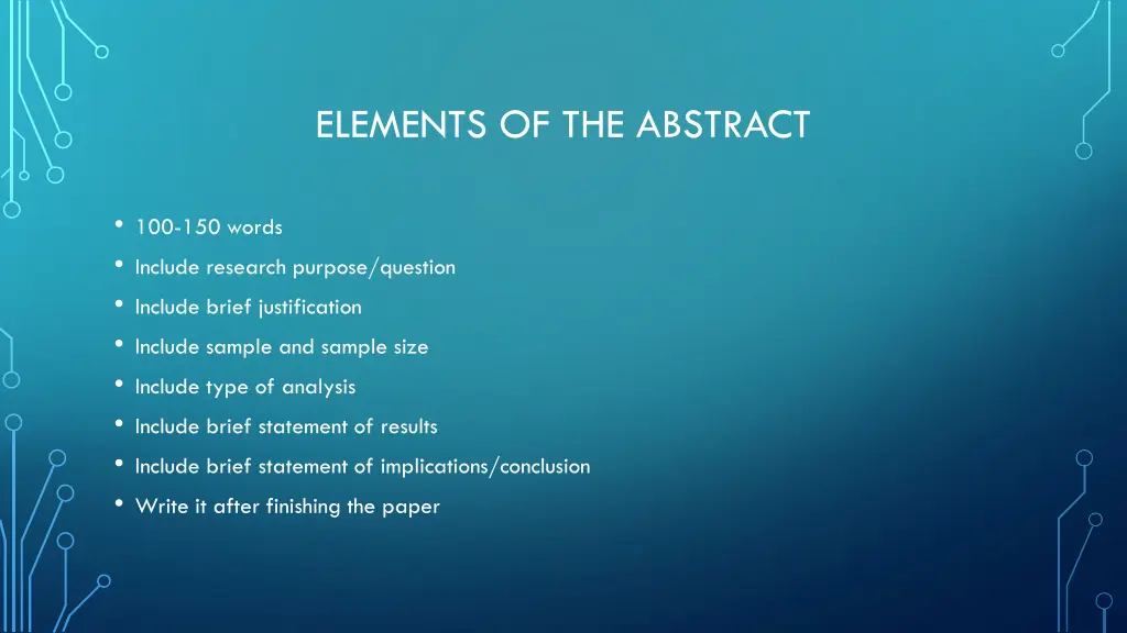 elements of the abstract