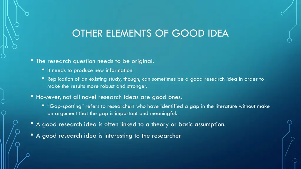 other elements of good idea