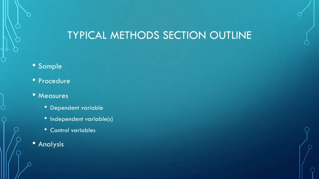 typical methods section outline