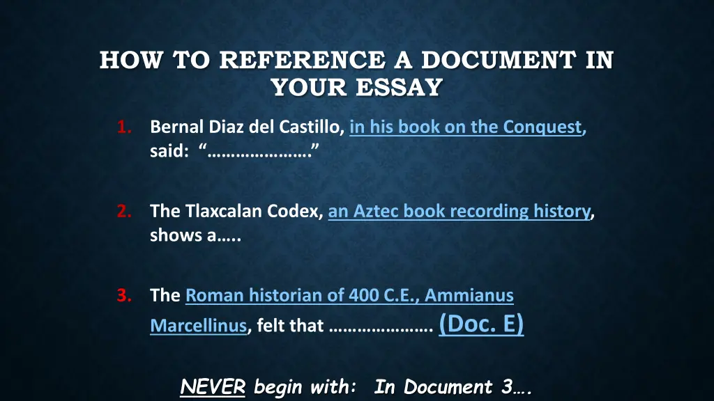 how to reference a document in your essay