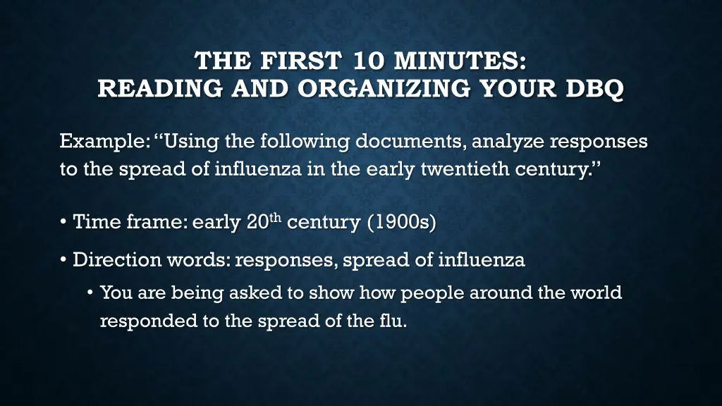 the first 10 minutes reading and organizing your 1