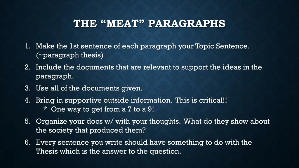 the meat paragraphs 1