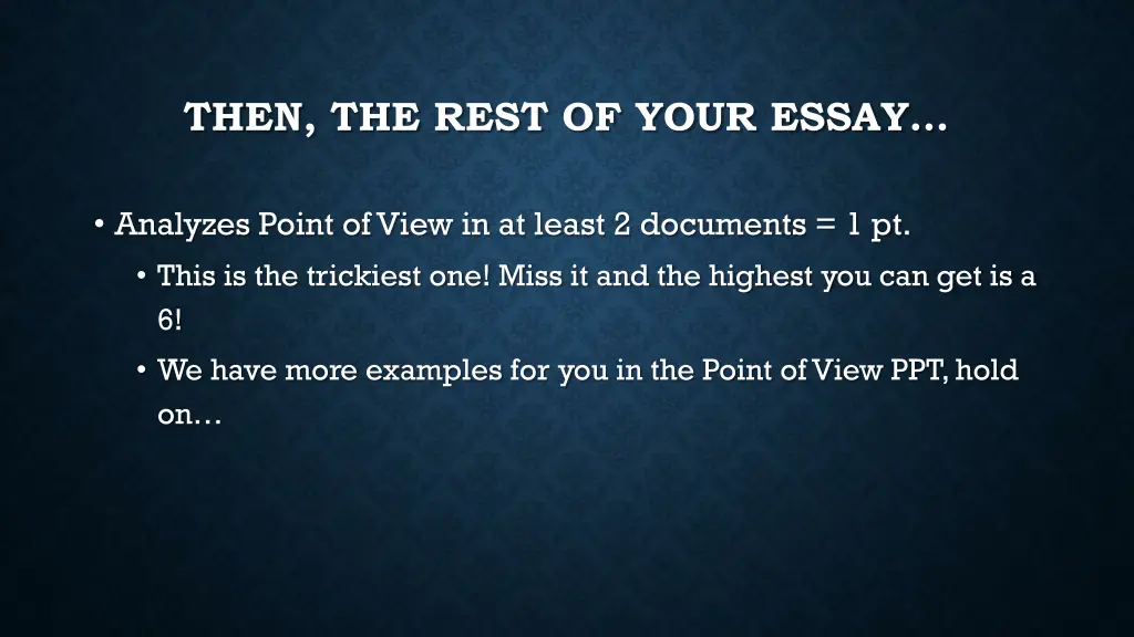 then the rest of your essay 1