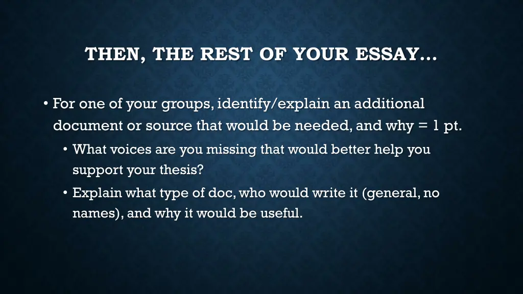 then the rest of your essay 2