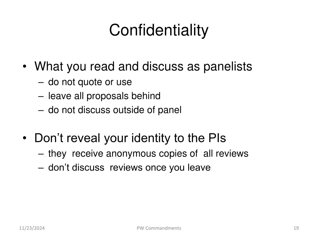 confidentiality