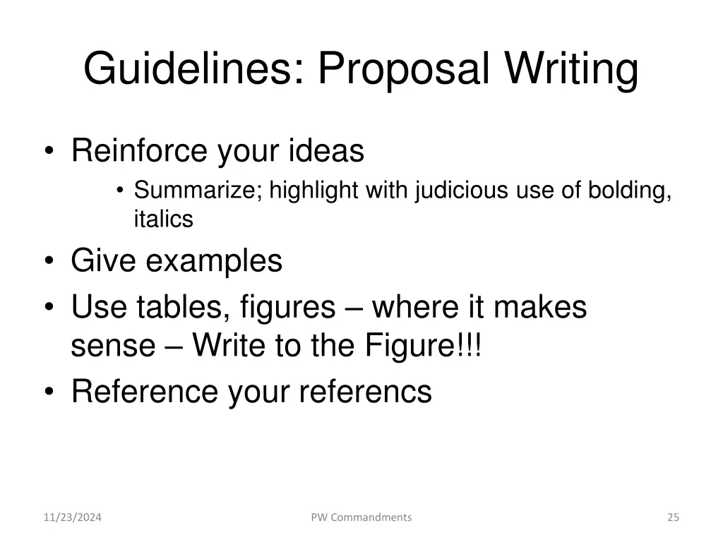 guidelines proposal writing