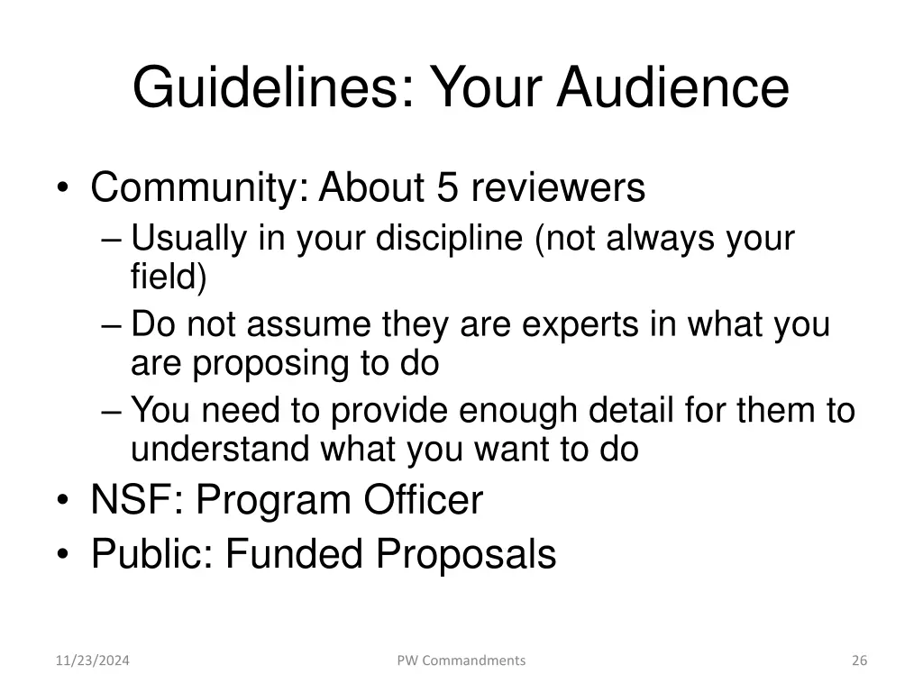 guidelines your audience