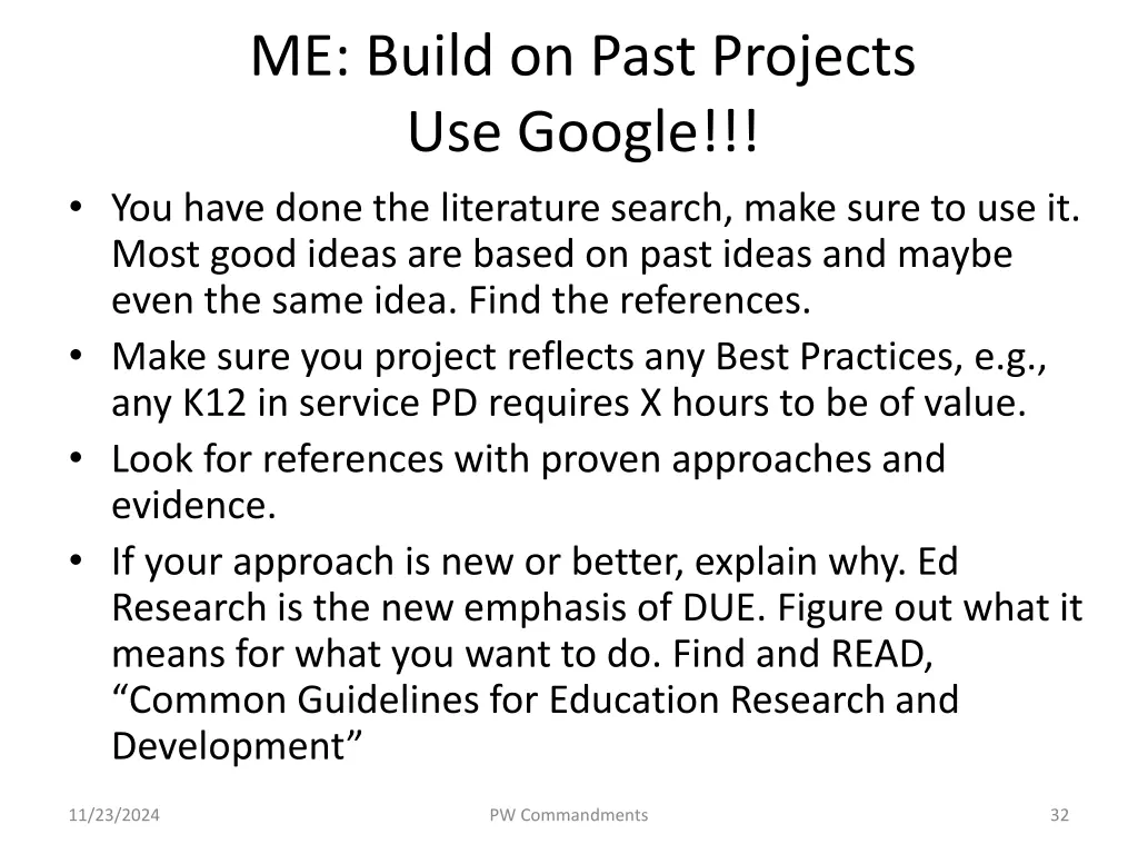 me build on past projects use google you have