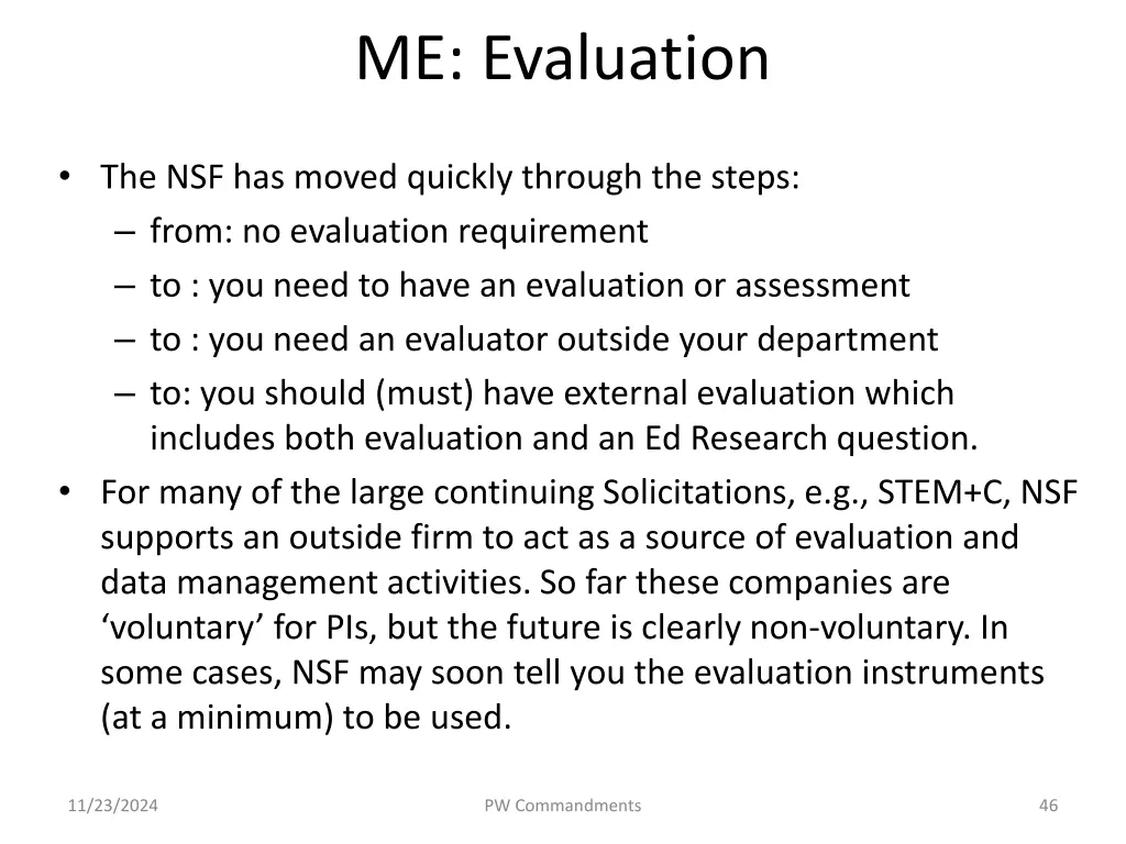 me evaluation