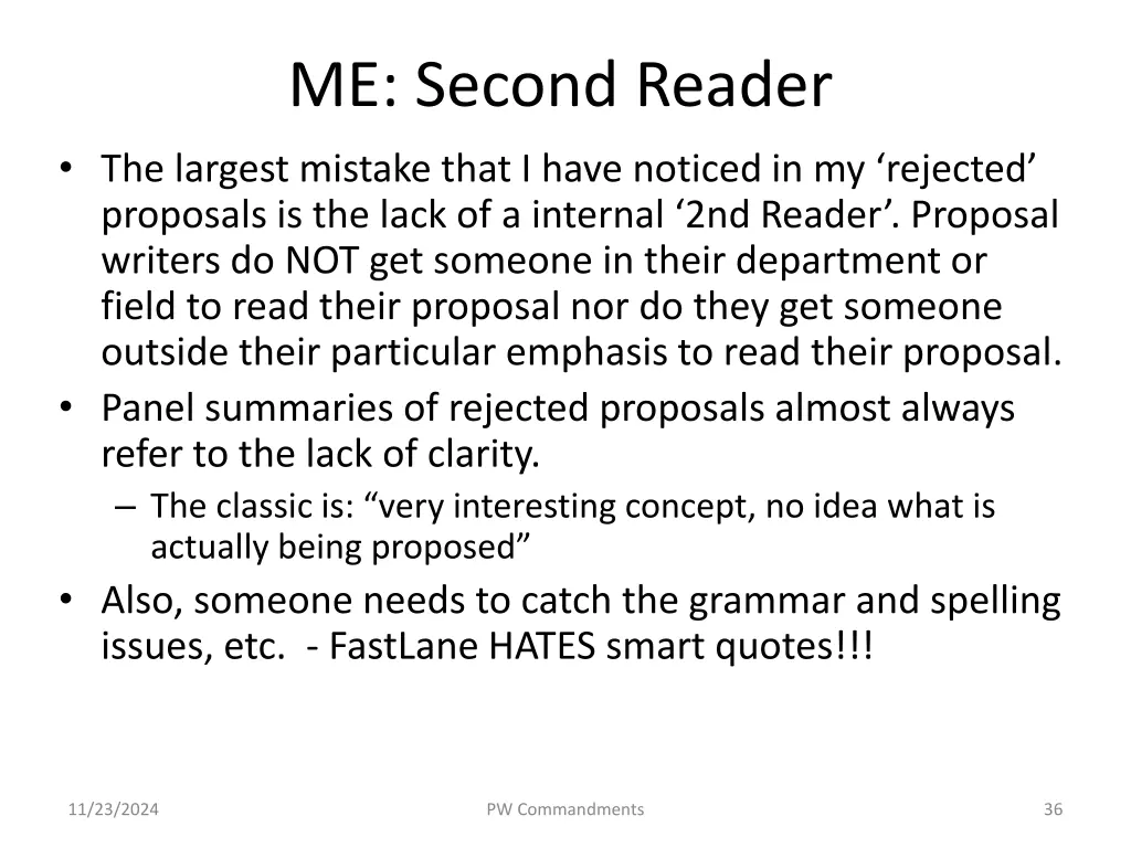 me second reader the largest mistake that i have