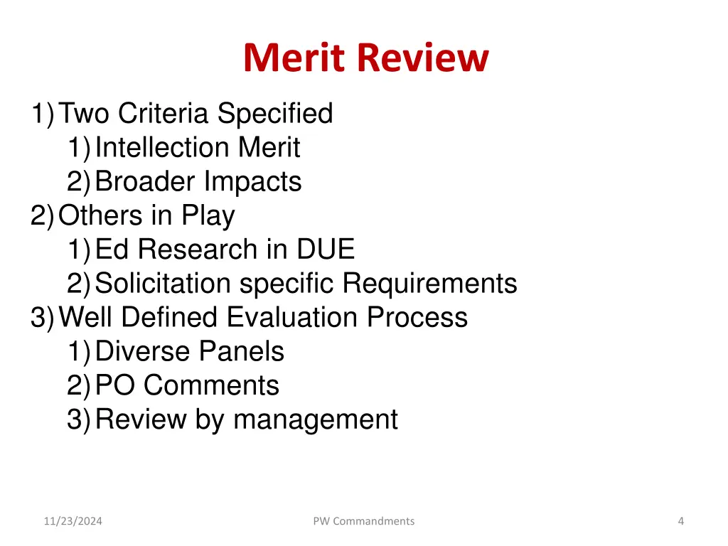 merit review