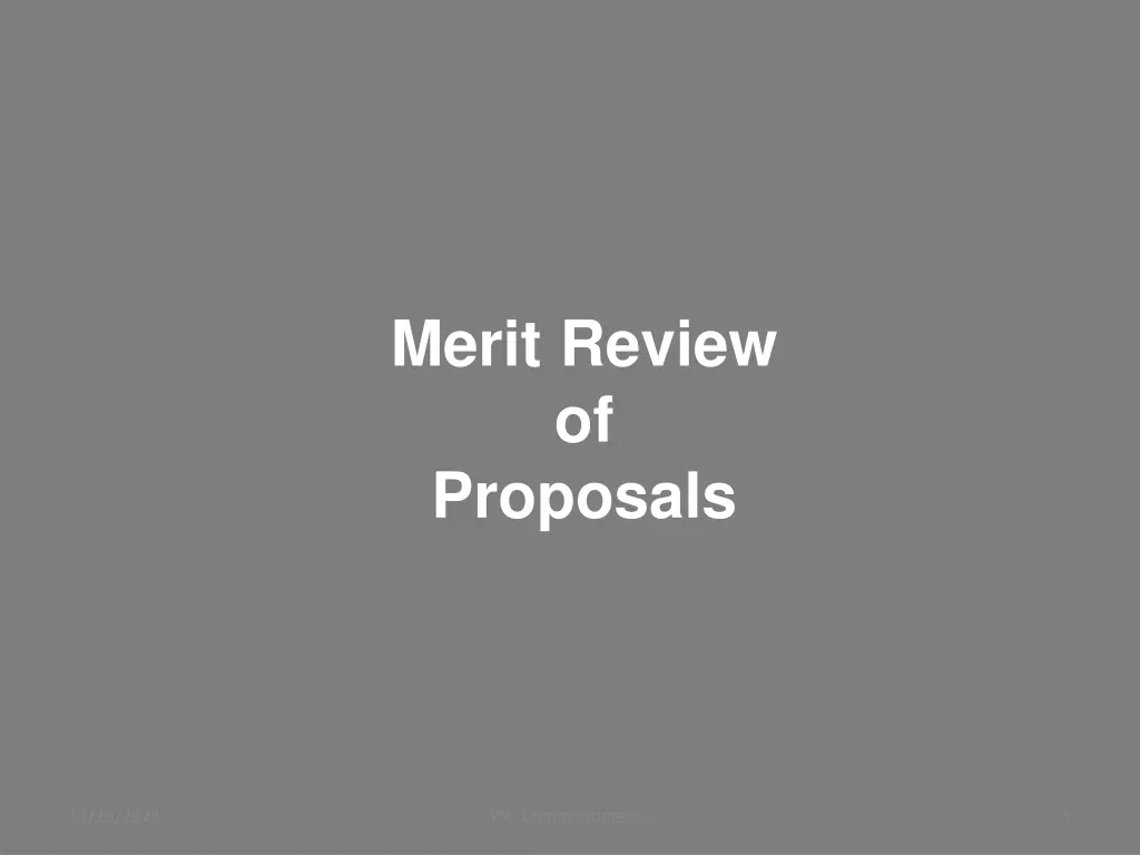 merit review of proposals