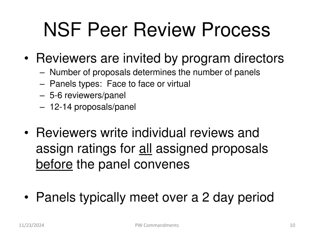 nsf peer review process