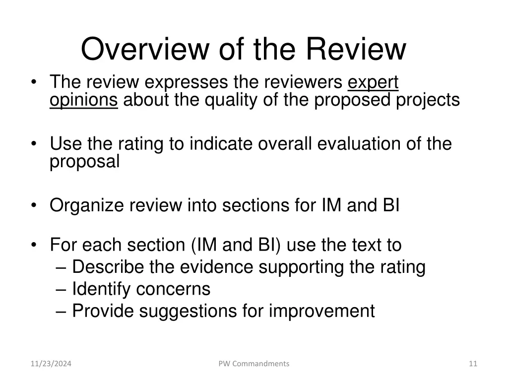 overview of the review the review expresses