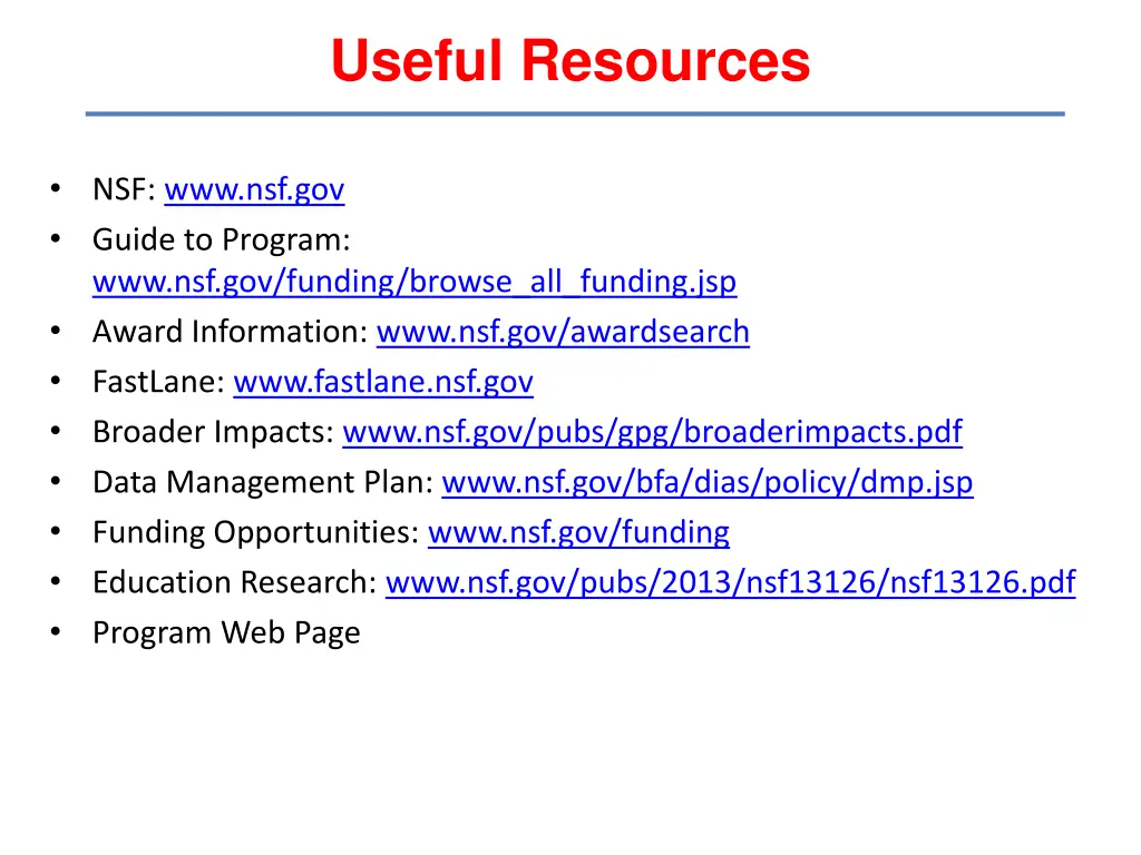 useful resources