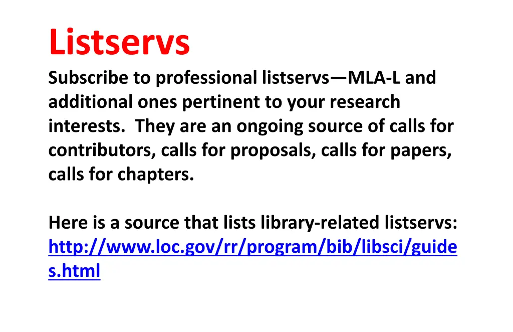 listservs subscribe to professional listservs