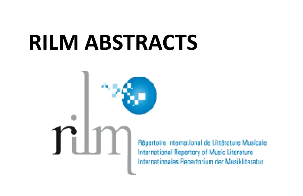 rilm abstracts