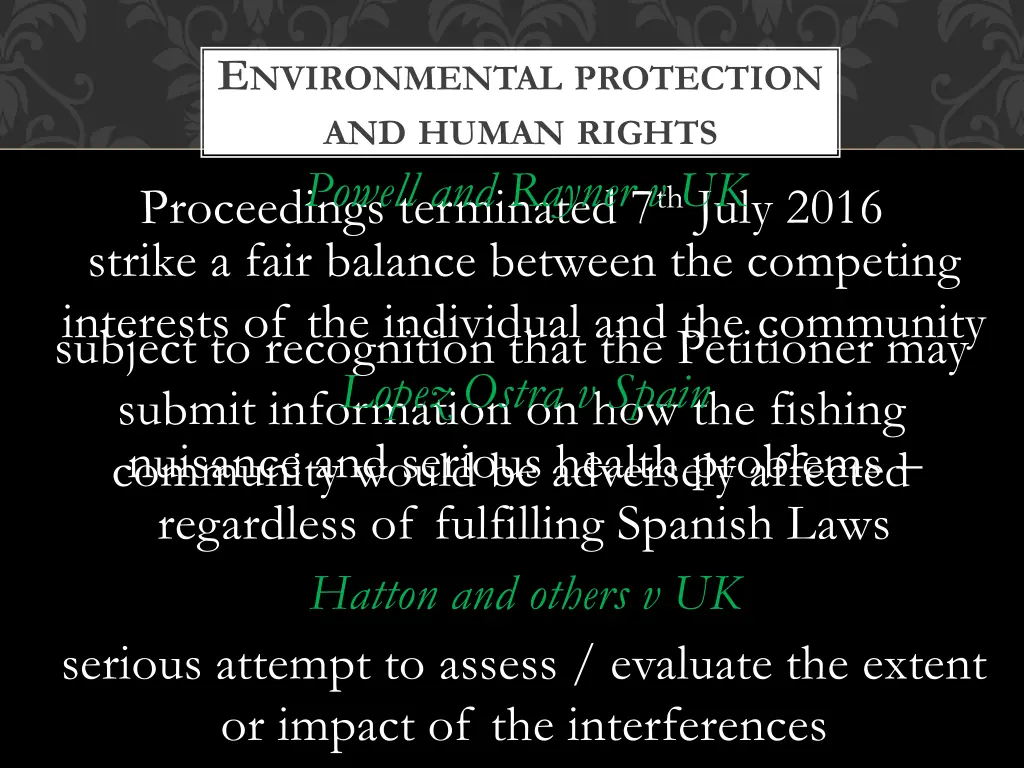 e nvironmental protection and human rights