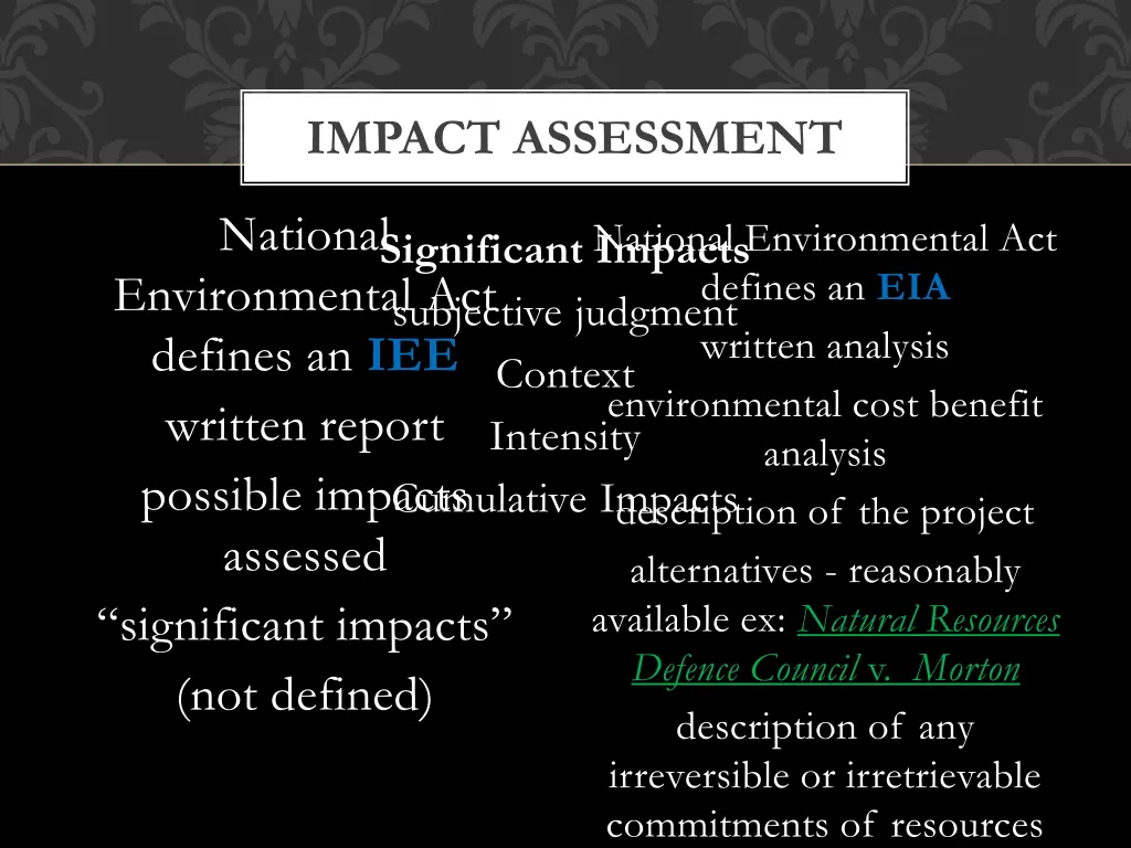 impact assessment