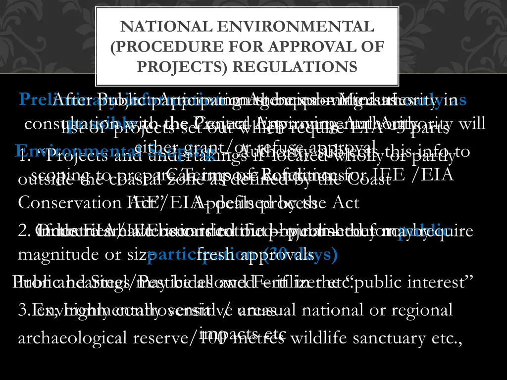 national environmental procedure for approval