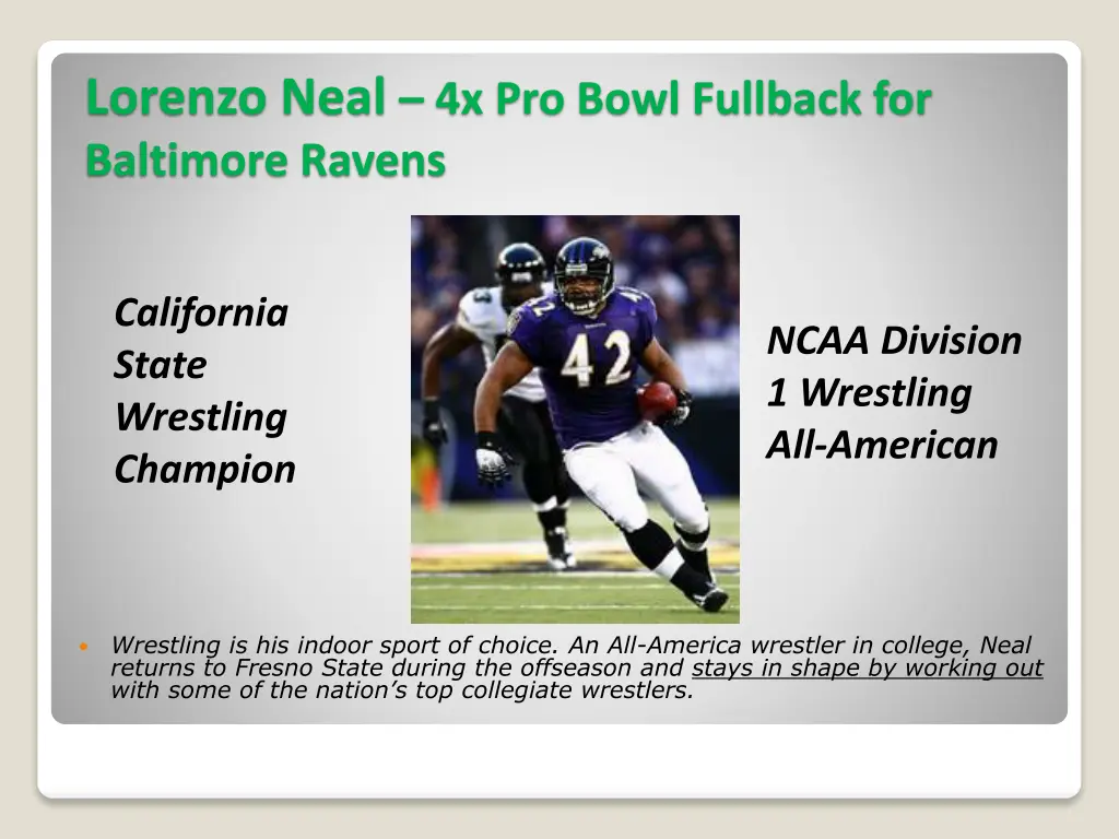 lorenzo neal 4x pro bowl fullback for baltimore