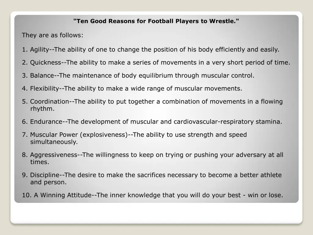 ten good reasons for football players to wrestle