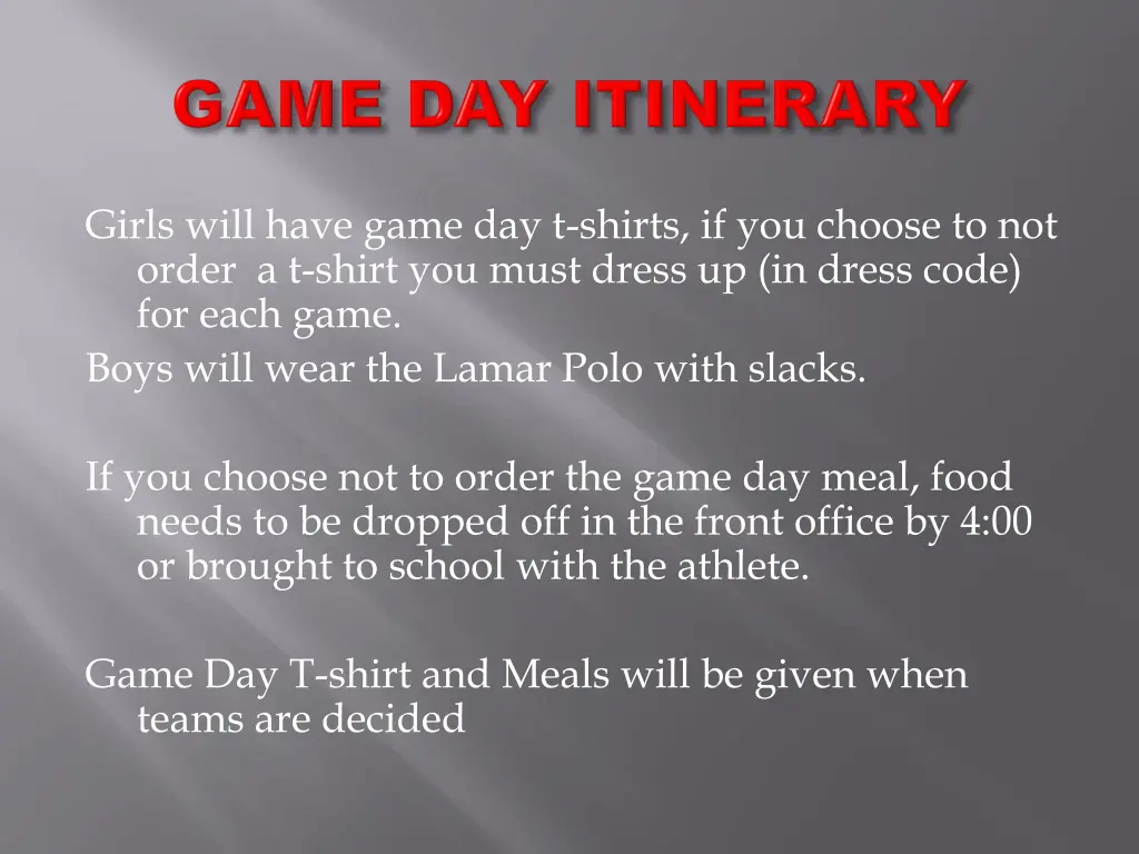 girls will have game day t shirts if you choose